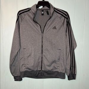 Adidas Gray Lightweight Jacket with Signature Stripes